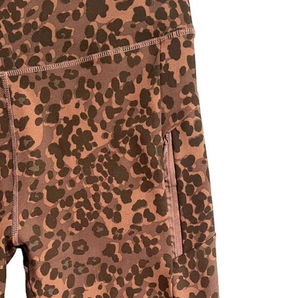 Kay Unger Leopard High Waisted Leggings  XL Pockets Cheetah Animal Print Workout - Picture 2 of 8